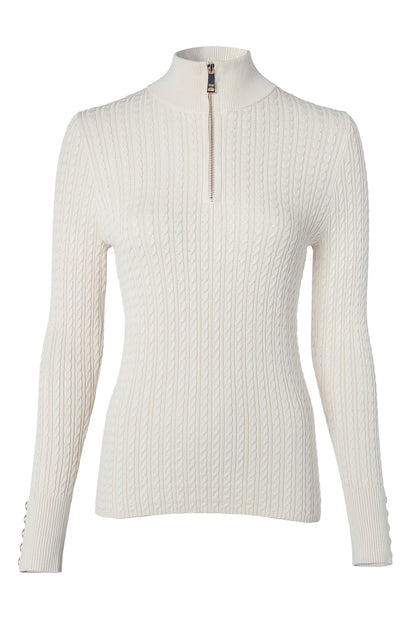 Ava Quarter Zip Knit (Almond)