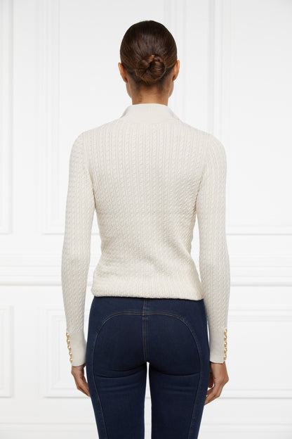 Ava Quarter Zip Knit (Almond)