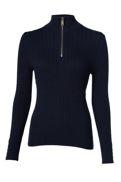 Ava Quarter Zip Knit (Ink Navy)
