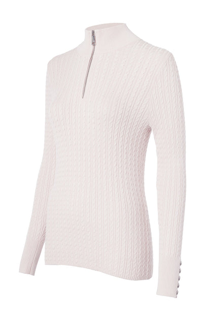 Ava Quarter Zip Knit (Soft Pink)