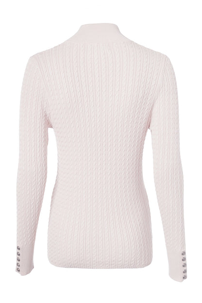 Ava Quarter Zip Knit (Soft Pink)