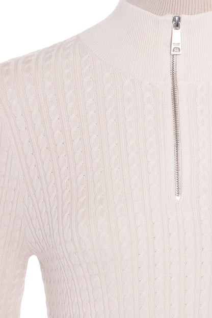 Ava Quarter Zip Knit (Soft Pink)