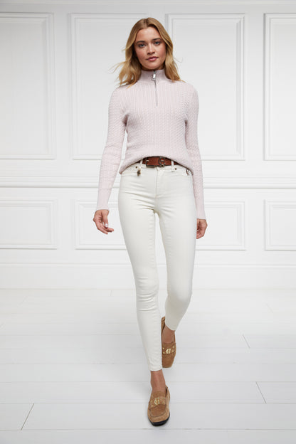 Ava Quarter Zip Knit (Soft Pink)