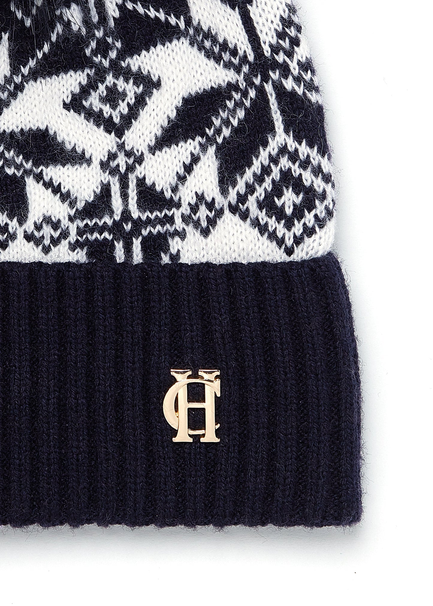 Beatrice Bobble Hat (Ink Navy Cream)
