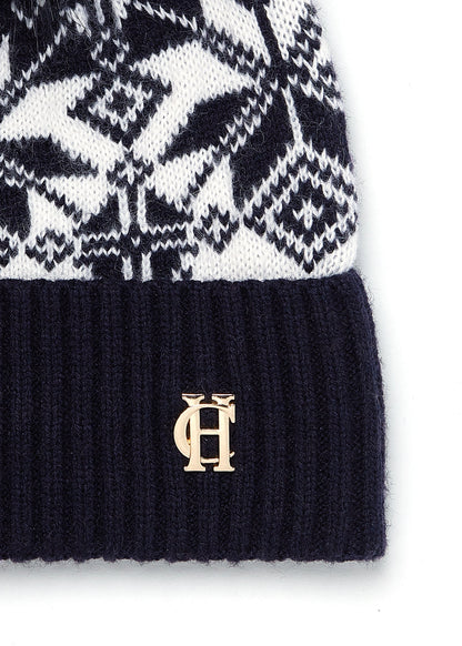 Beatrice Bobble Hat (Ink Navy Cream)