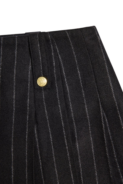 Belgravia Mini Skirt (Black Chalk Pinstripe)