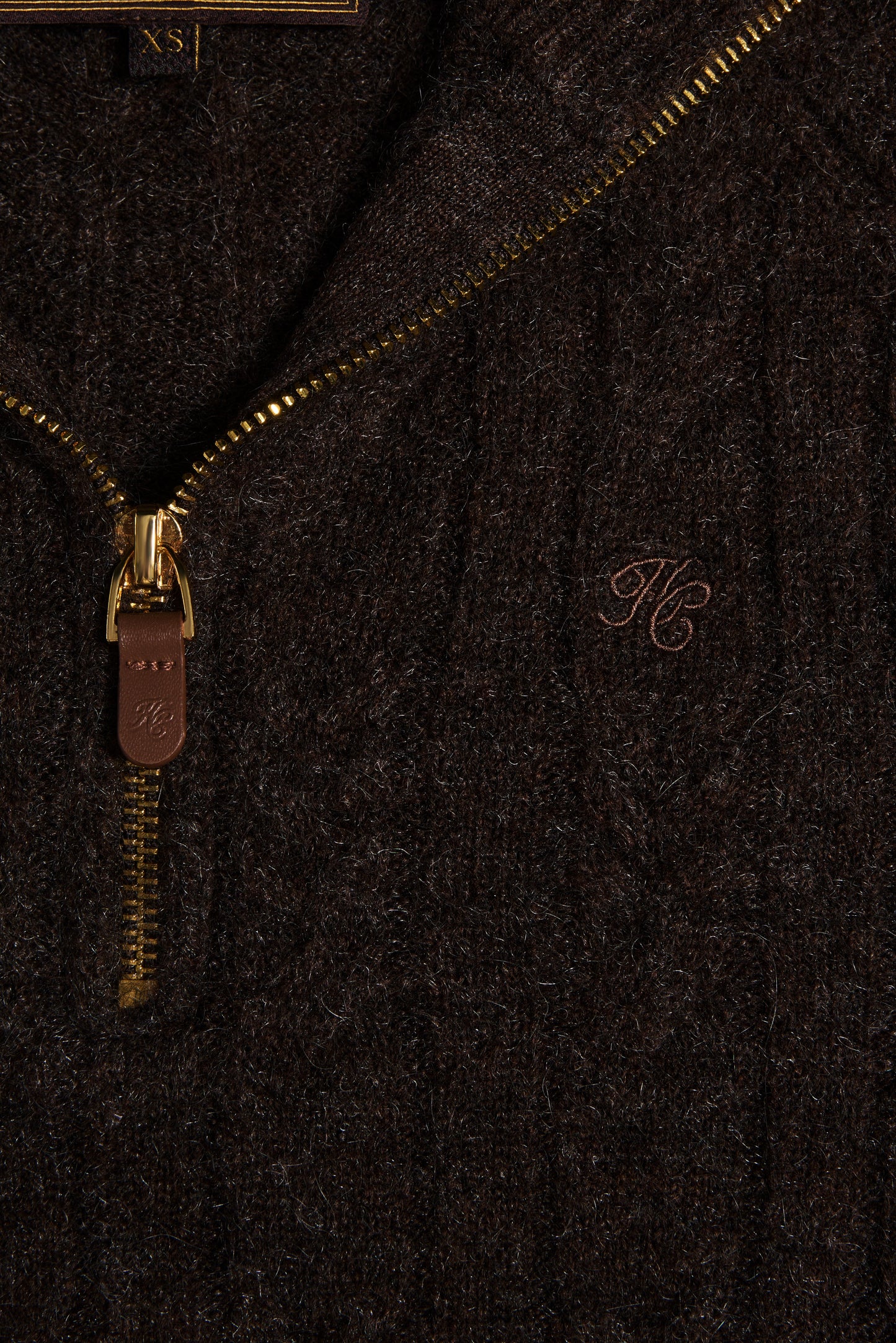 Bridget Quarter Zip Knit (Chocolate)