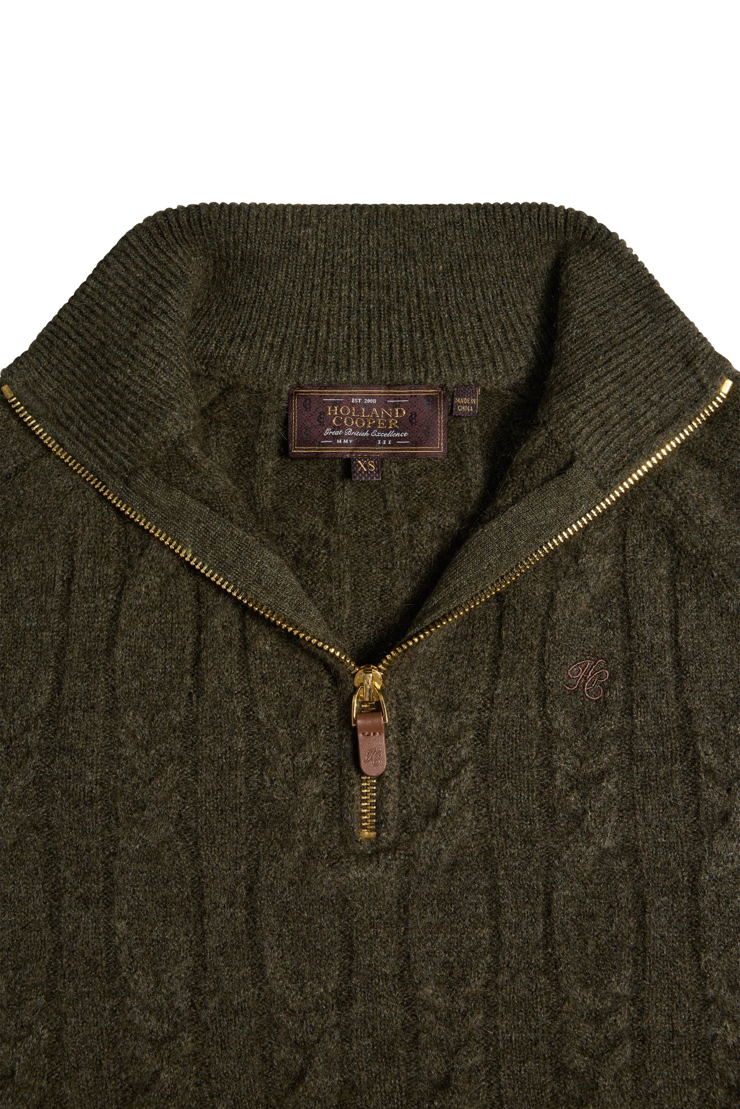 Bridget Quarter Zip Knit (Forest Green)