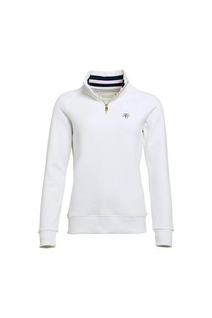 Burford Quarter Zip Neck Sweat (White)