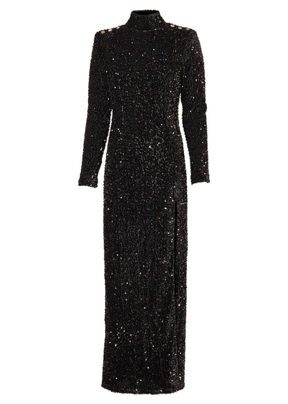 Cara Sequin Maxi Dress (Black Sequin)