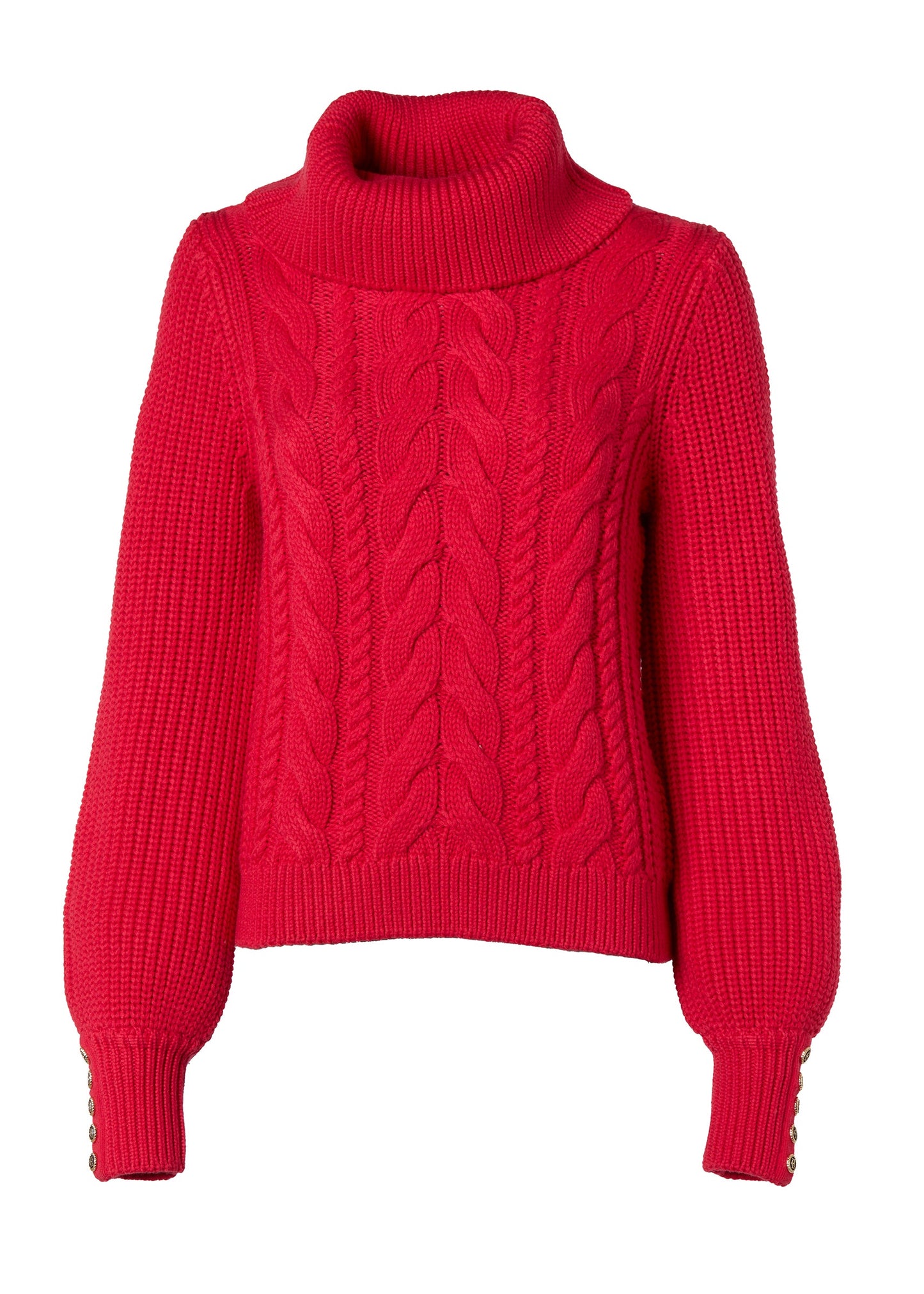 Corded Roll Neck Knit (Raspberry)