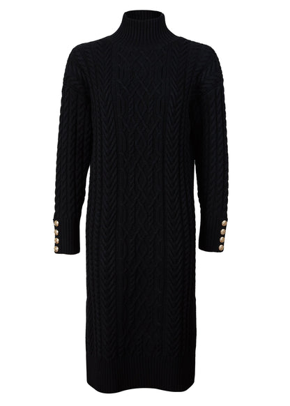 Windsor Cable Midi Dress (Black)