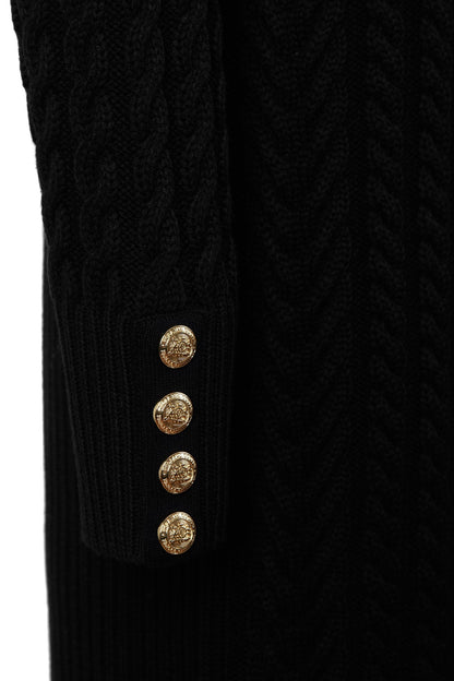 Windsor Cable Midi Dress (Black)