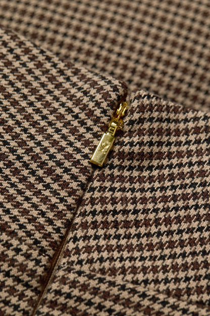 Cara Country Mini Dress (Mocha Houndstooth)