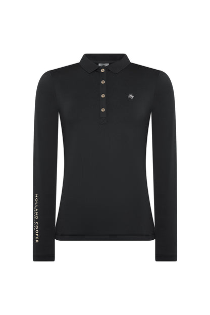 Chiltern Long Sleeve Polo Shirt (Black)