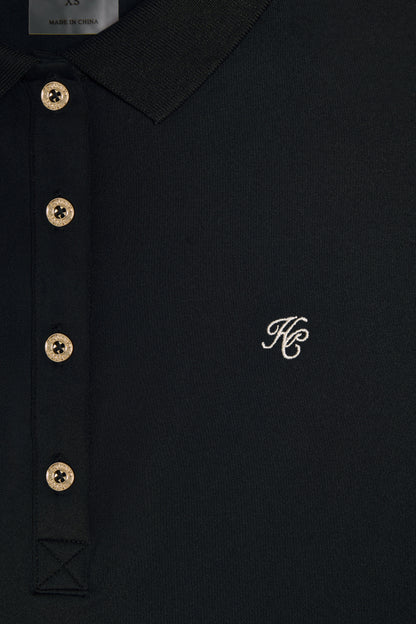 Chiltern Long Sleeve Polo Shirt (Black)