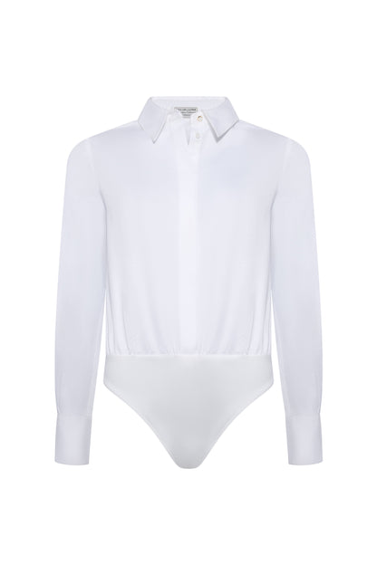 Classic Shirt Bodysuit (White)