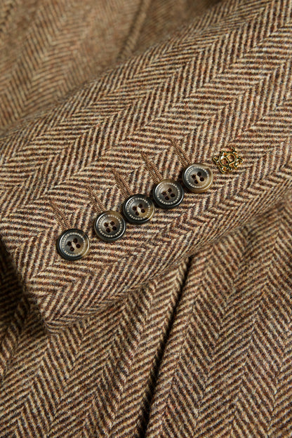 Country Classic Jacket (Large Scale Brown Herringbone)