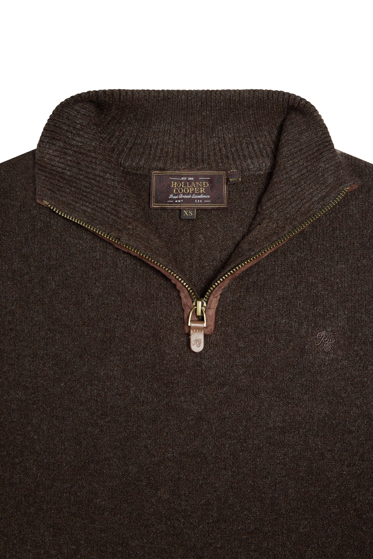 Country Quarter Zip Knit (Chocolate)