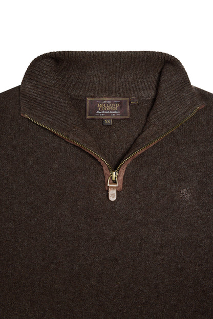 Country Quarter Zip Knit (Chocolate)