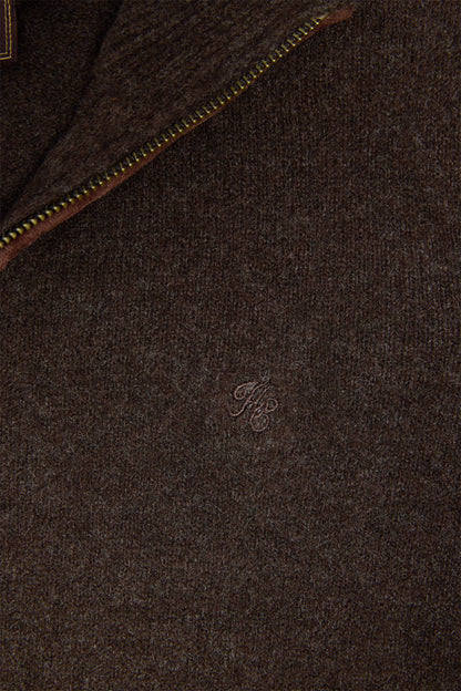 Country Quarter Zip Knit (Chocolate)