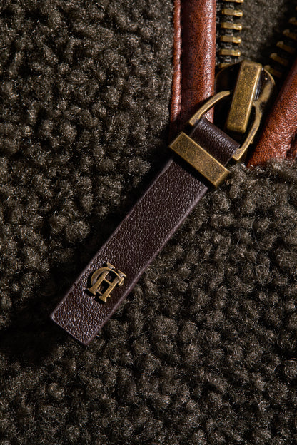 Country Fleece Quarter Zip (Khaki Borg)