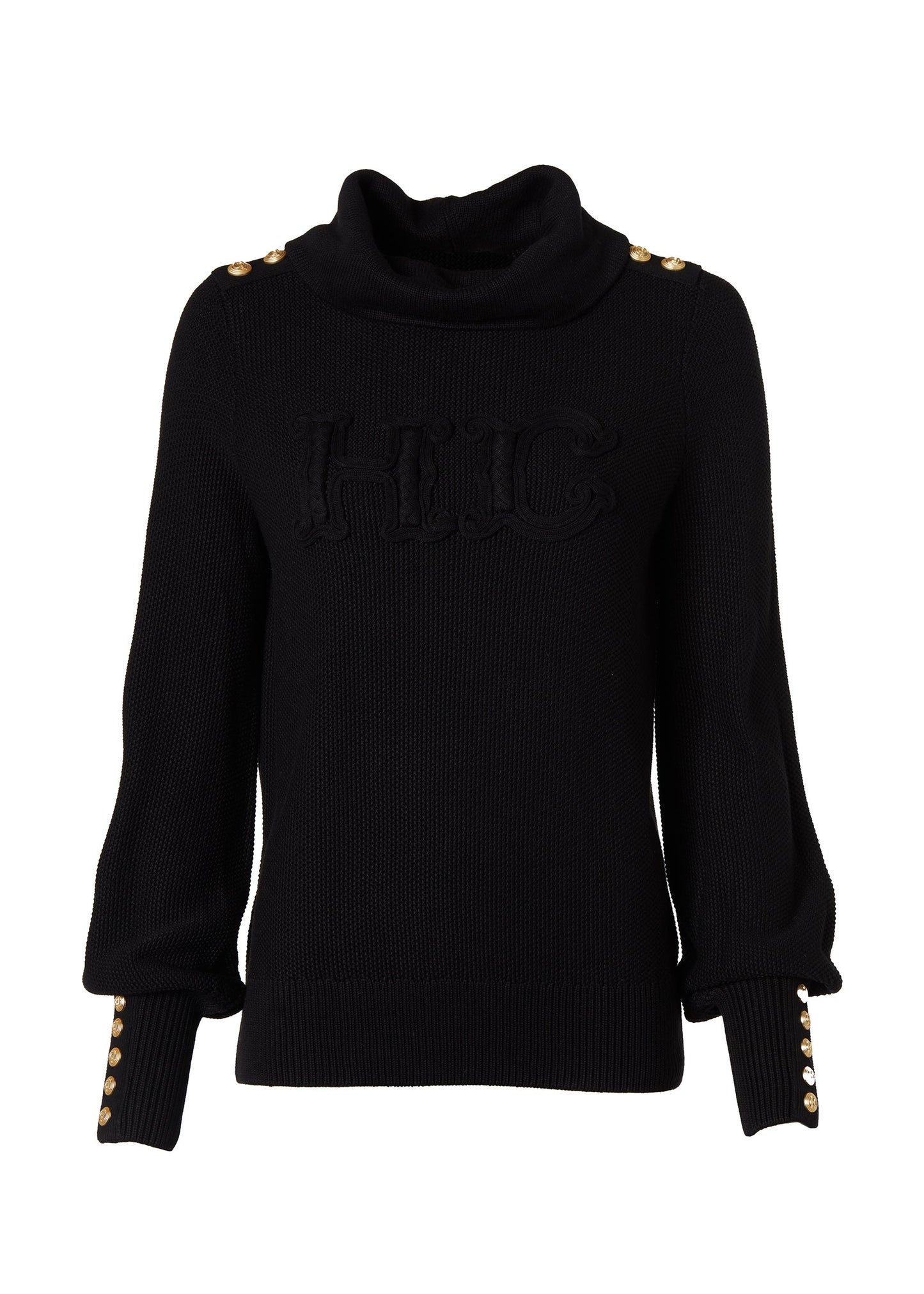Daisy Roll Neck Knit (Black)