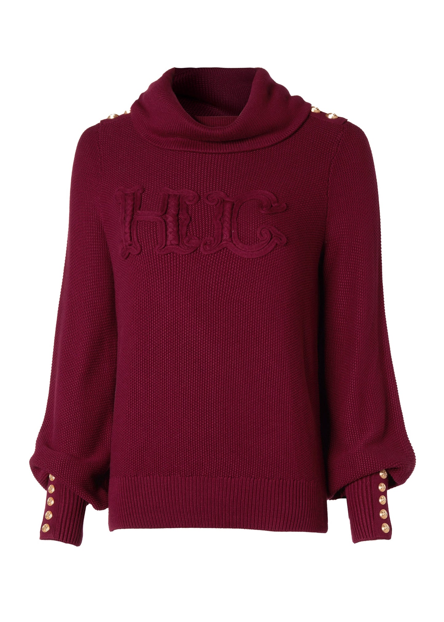 Daisy Roll Neck Knit (Wine)