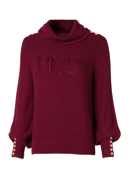Daisy Roll Neck Knit (Wine)
