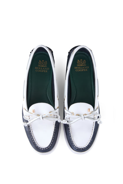 Padstow Deck Shoe (Navy White)