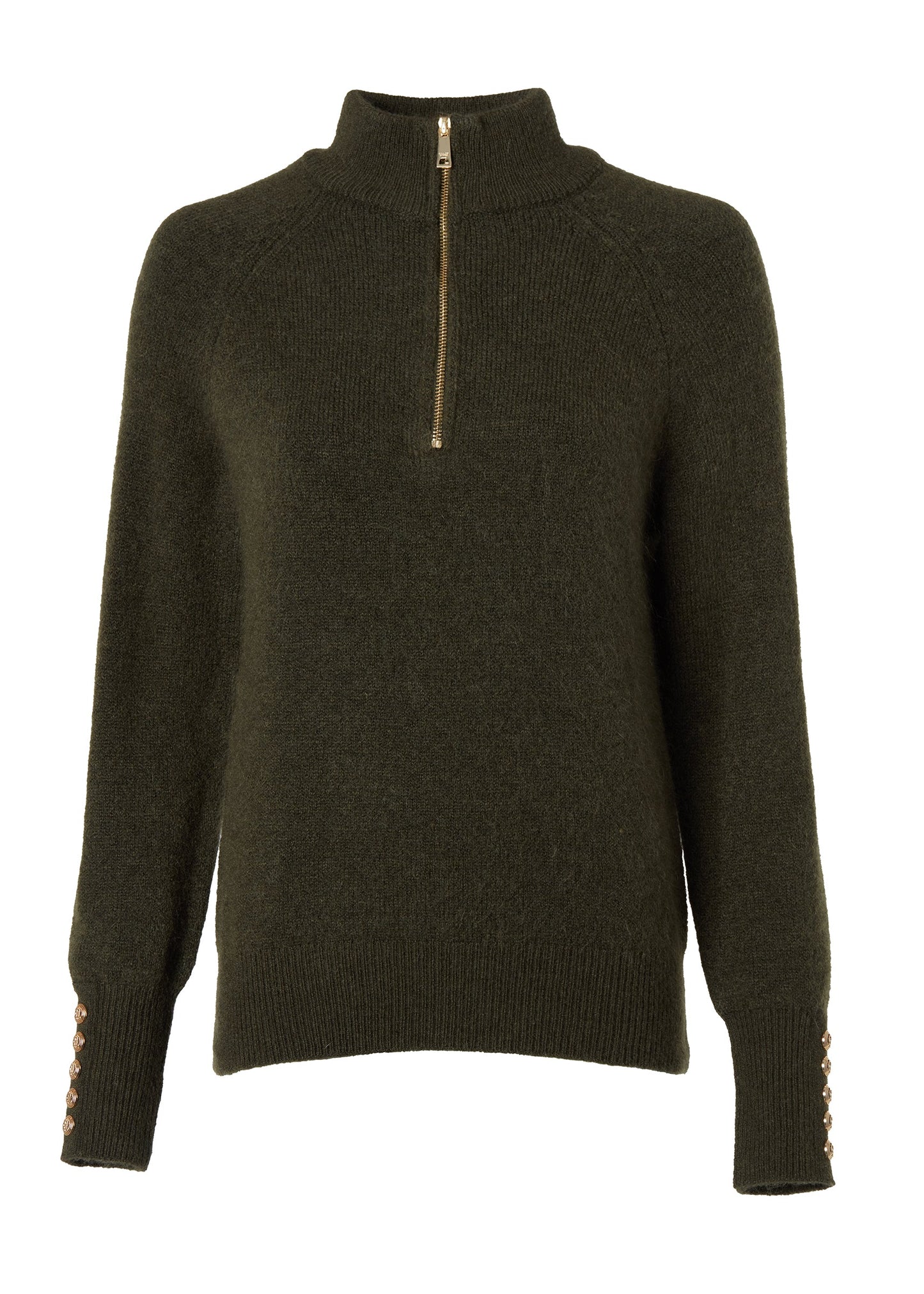 Tori Quarter Zip Knit (Forest Green)
