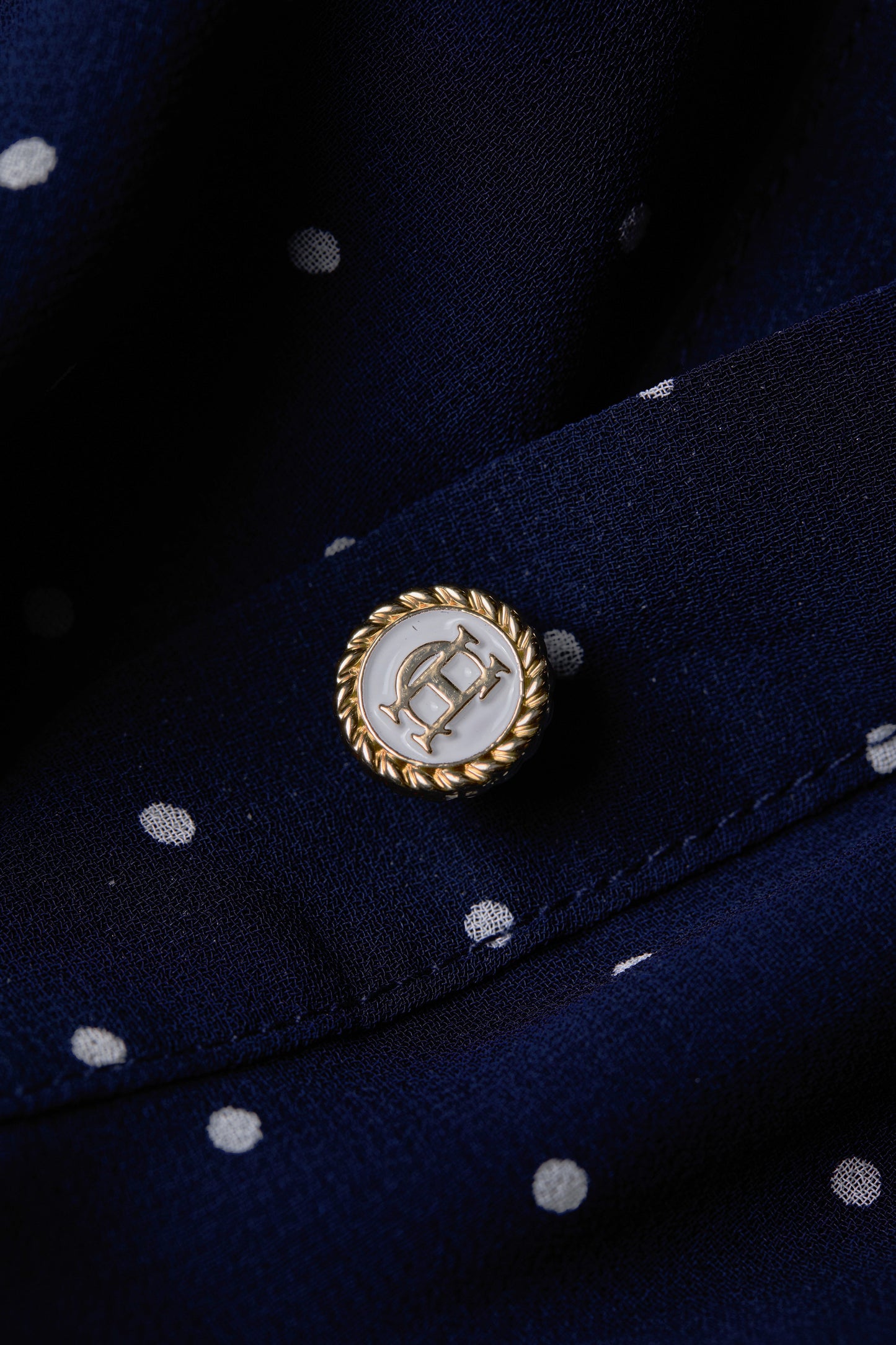 Annabel Pleated Maxi Dress (Ink Navy Polka Dot)