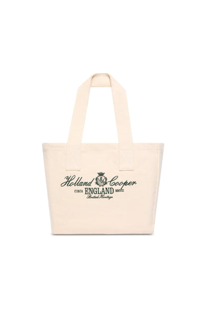 Essential Tote Bag (Ecru Racing Green)