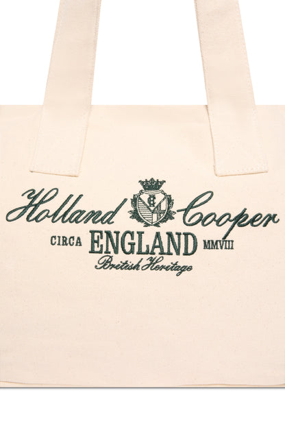Essential Tote Bag (Ecru Racing Green)