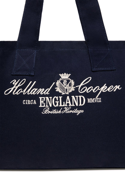 Essential Tote Bag (Navy Ecru)