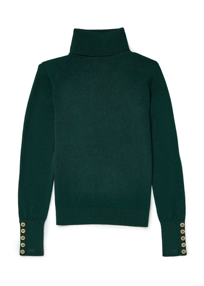 Victoria Cashmere Roll Neck (Emerald)