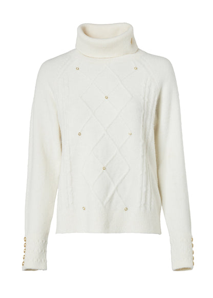 Harlow Roll Neck Knit (Ecru)