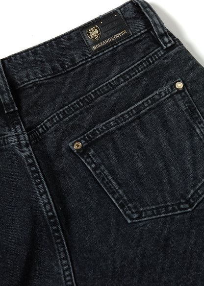 High Rise Denim Short (Washed Black)