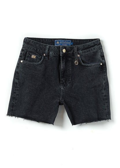 High Rise Denim Short (Washed Black)