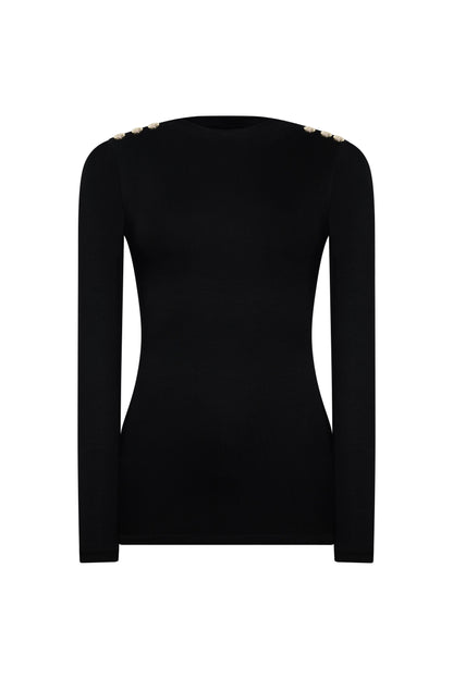 Harper Long Sleeve Top (Black)
