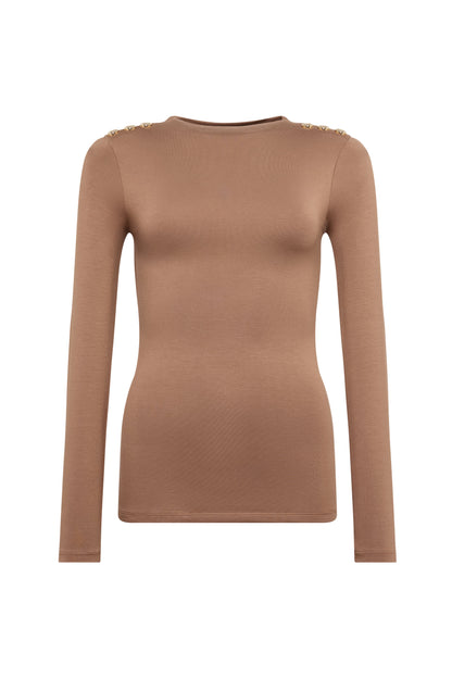 Harper Long Sleeve Top (Toffee)
