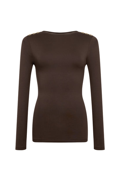 Harper Long Sleeve Top (Walnut)