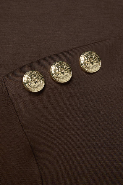 Harper Long Sleeve Top (Walnut)