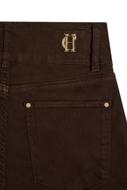 High Rise Flared Jean (Chocolate)