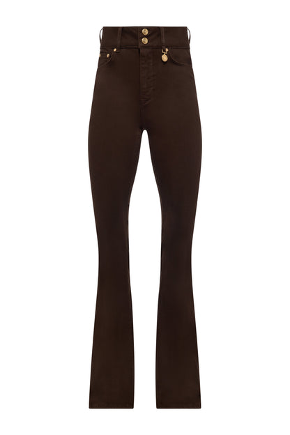 High Rise Flared Jean (Chocolate)