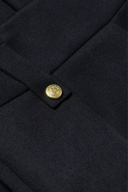 High Waisted Straight Trouser (Navy Barathea)