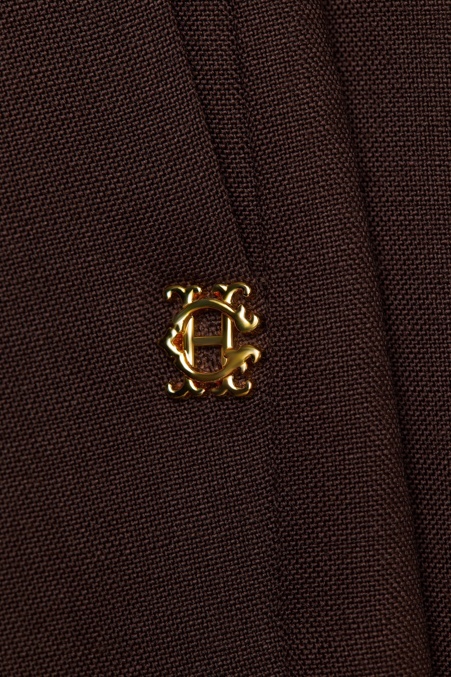 High Waisted Wide Leg Trouser (Walnut Twill)