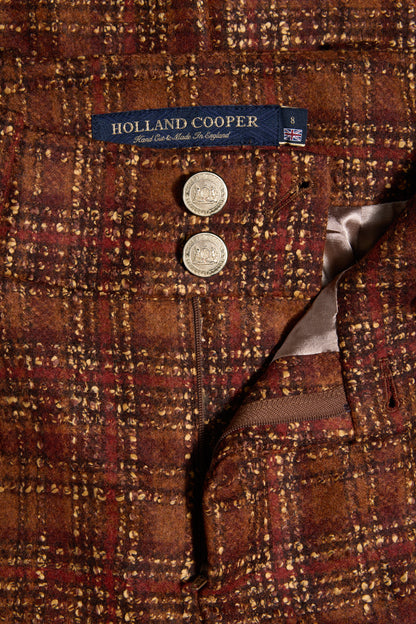 High Waisted Wide Leg Trouser (Amber Tweed)