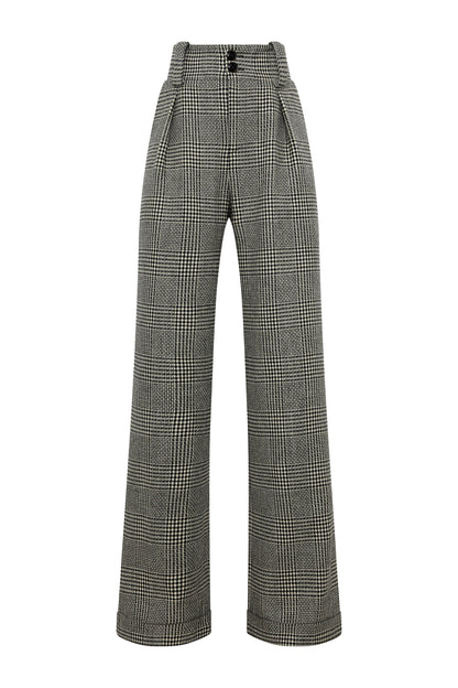 High Waisted Wide Leg Trouser (POW Mono)