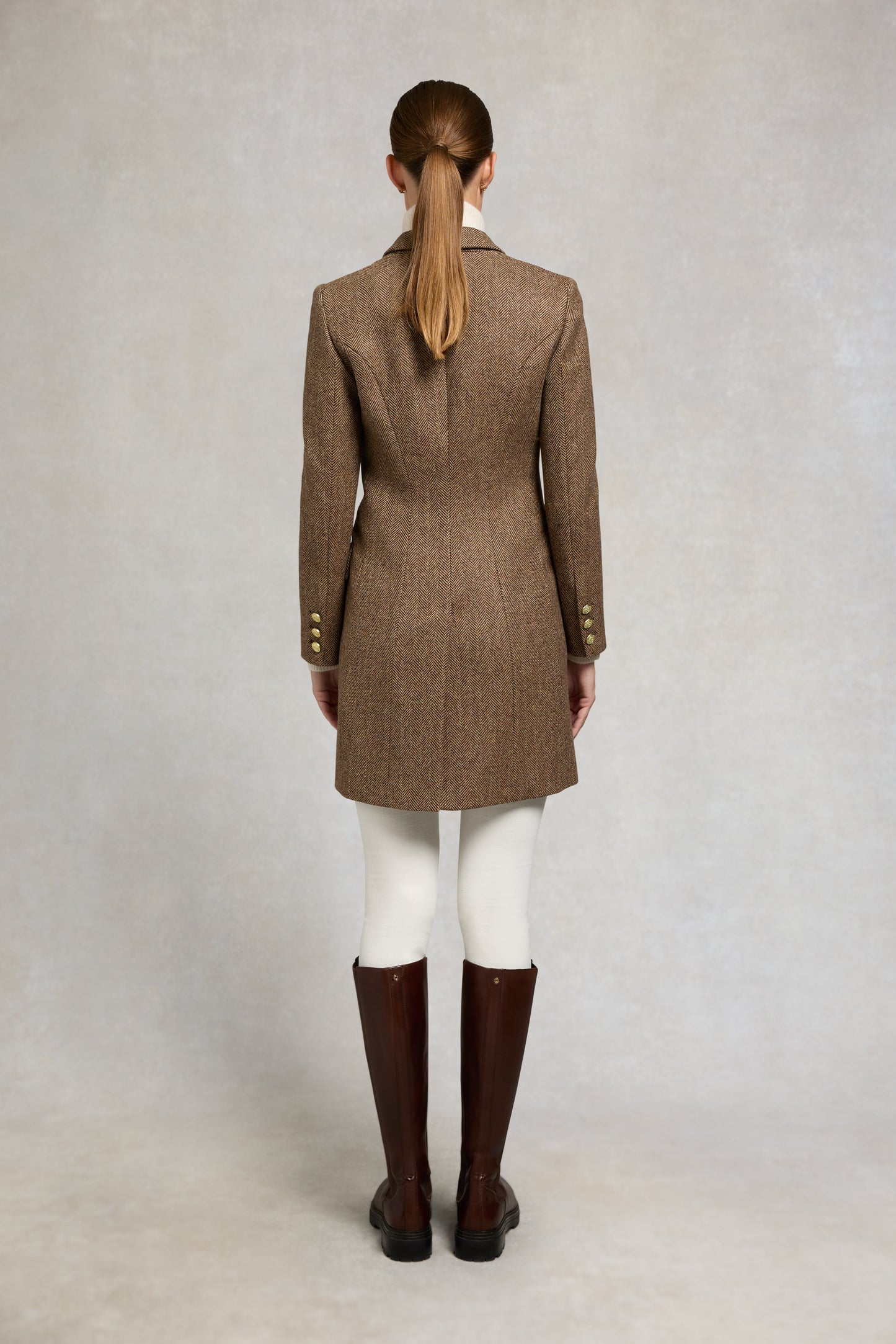 Highgrove Coat (Large Scale Brown Herringbone)